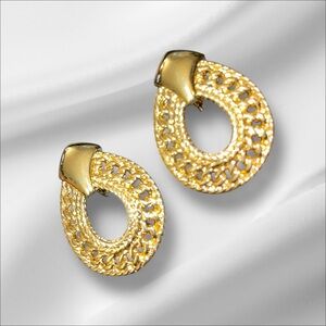 Goldtone Vintage Statement Earrings